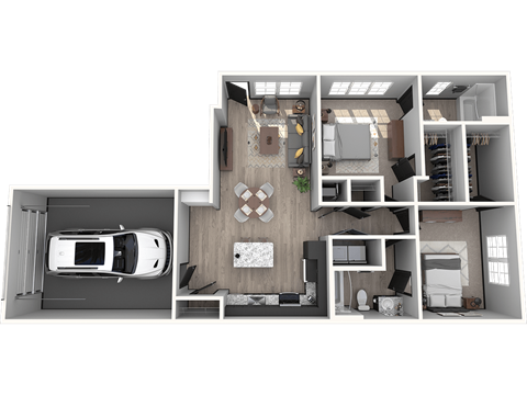 1 bedroom with garage